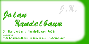 jolan mandelbaum business card