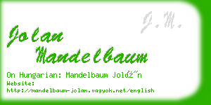 jolan mandelbaum business card